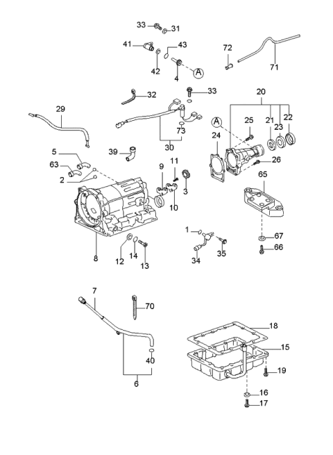 1999 Kia Sportage Transmission Case & Main Control System Diagram 1