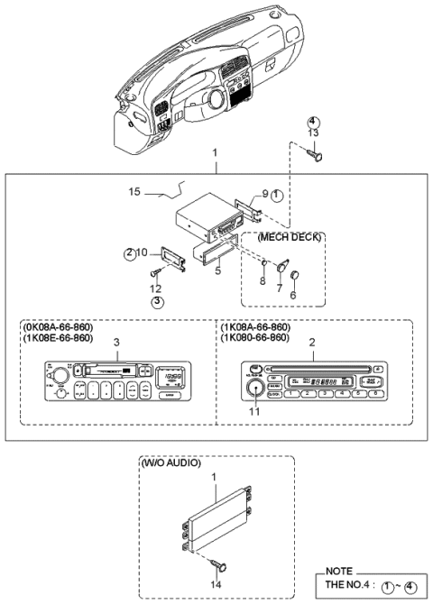 1999 Kia Sportage Radio & Cassette Diagram