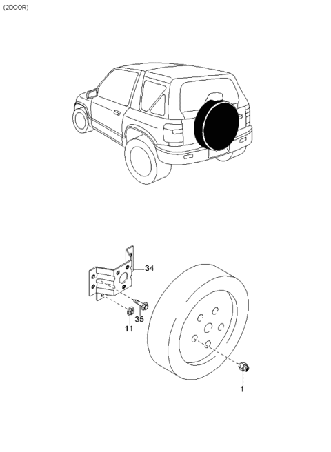 1997 Kia Sportage Screw Diagram for K907860825B