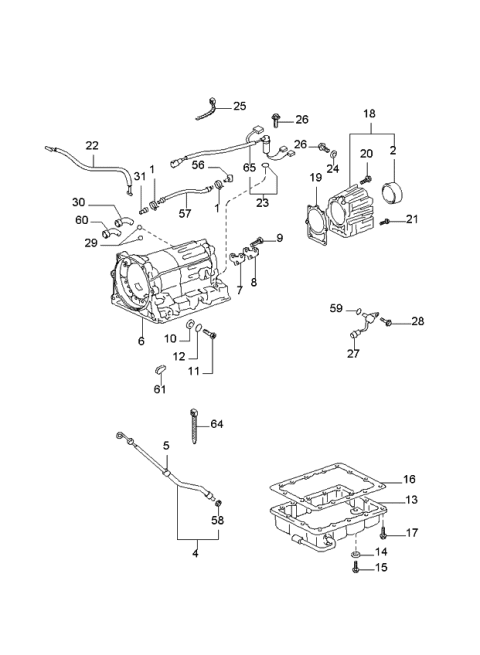 2000 Kia Sportage Transmission Case & Main Control System Diagram 2