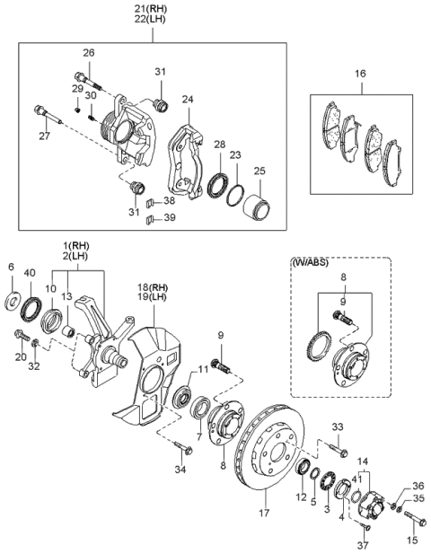 2000 Kia Sportage Disk Assembly Diagram for 0K01A33251C