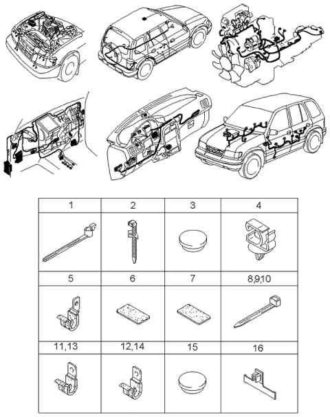 1999 Kia Sportage Wiring Harnesses Clamps Diagram