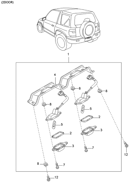 2000 Kia Sportage License Lamps Diagram 1