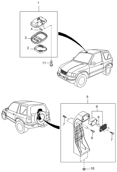 2000 Kia Sportage Interior Lamp Diagram 1