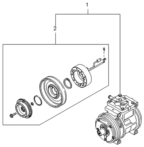 1998 Kia Sportage Compressor Assembly Diagram for 0K01B61450