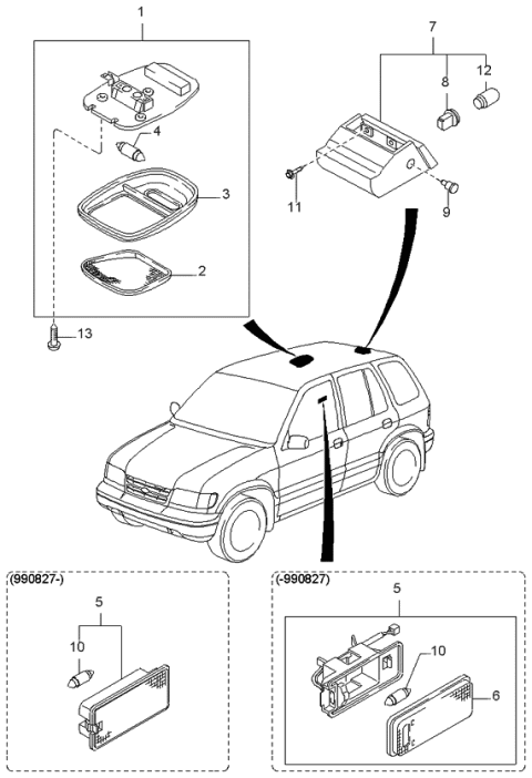 1997 Kia Sportage Cover Diagram for 0K2015131206