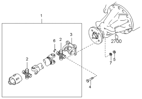 1999 Kia Sportage Propeller Shaft Diagram 2