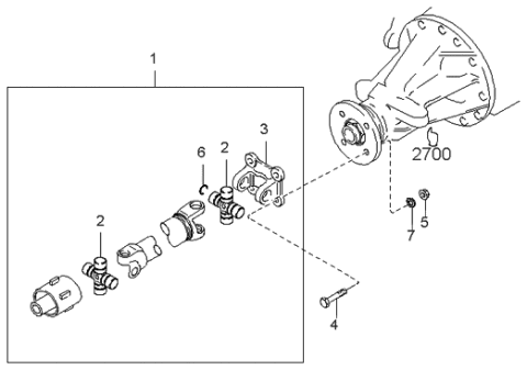 2000 Kia Sportage Propeller Shaft Diagram 2