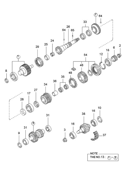 1998 Kia Sportage Bearing-Needle Diagram for 0K01117943