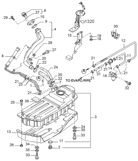 1998 Kia Sportage Tank-Fuel Diagram 1