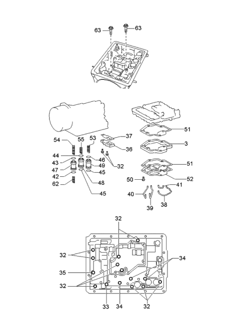 1998 Kia Sportage Transmission Case & Main Control System Diagram 4