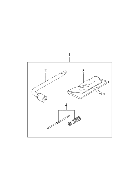 1999 Kia Sportage Tool Set Diagram for 0K04G37650B