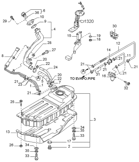 1999 Kia Sportage Tank-Fuel Diagram 2