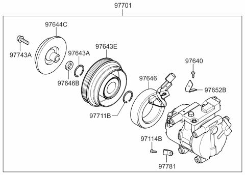 2008 Kia Spectra5 SX Air Condition System-Cooler Line, Front Diagram 2