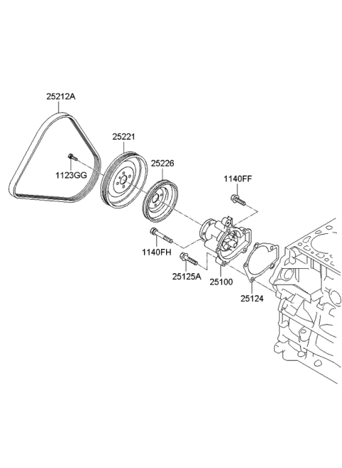 2008 Kia Spectra5 SX Coolant Pump Diagram