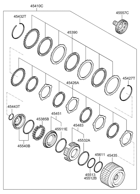 2007 Kia Spectra5 SX Transaxle Clutch-Auto Diagram 2