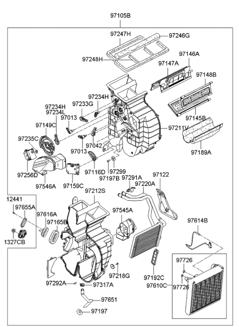 2007 Kia Spectra SX Heater System-Heater & Evaporator Diagram 1