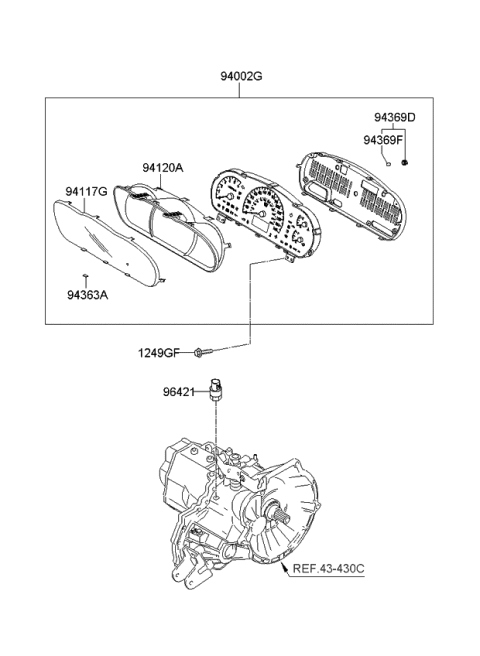 2008 Kia Spectra SX Instrument Cluster Diagram