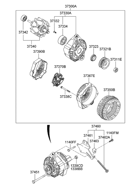 2009 Kia Spectra SX Alternator Diagram