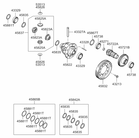 2009 Kia Spectra5 SX PINION-Differential Diagram for 4582523300