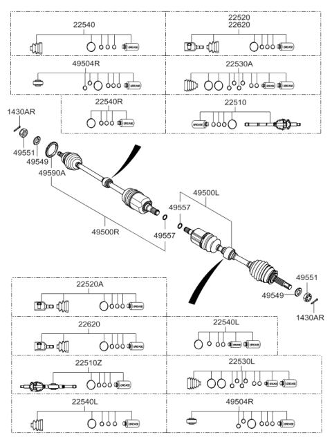 2009 Kia Spectra5 SX Drive Shaft Diagram