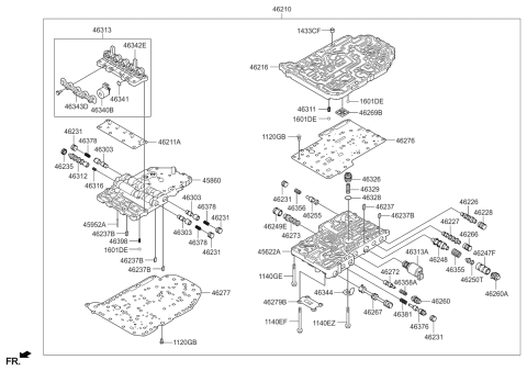 2009 Kia Spectra SX Transmission Valve Body Diagram 1