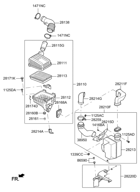 2007 Kia Spectra SX Air Cleaner Diagram 1