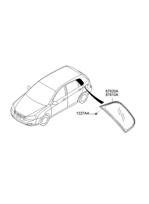 2008 Kia Spectra5 SX Glass & MOULDING Assembly-Q Diagram for 878102F210