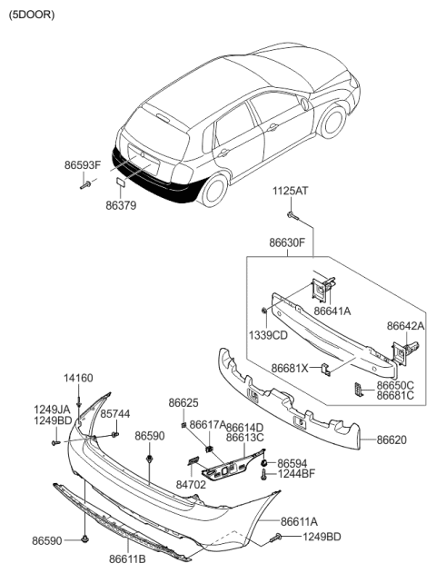 2009 Kia Spectra SX Rear Bumper Diagram 2