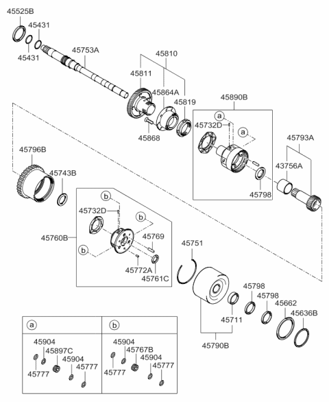 2007 Kia Spectra SX Gear-Over Driver PINION Diagram for 4576723000