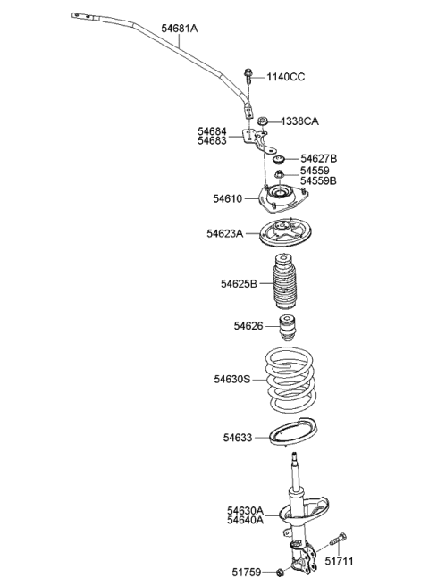 2007 Kia Spectra SX Spring & Strut-Front Diagram