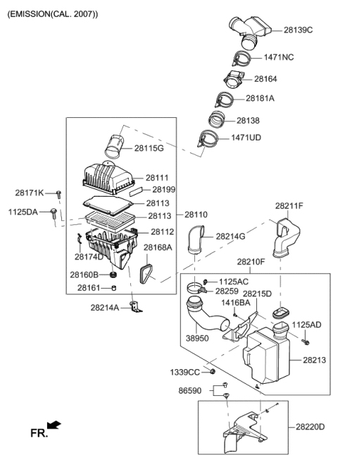 2009 Kia Spectra5 SX Air Cleaner Diagram 2