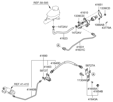 2007 Kia Spectra SX Clutch Master Cylinder Diagram