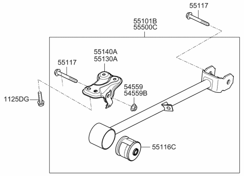 2008 Kia Spectra SX Rear Suspension Control Arm Diagram