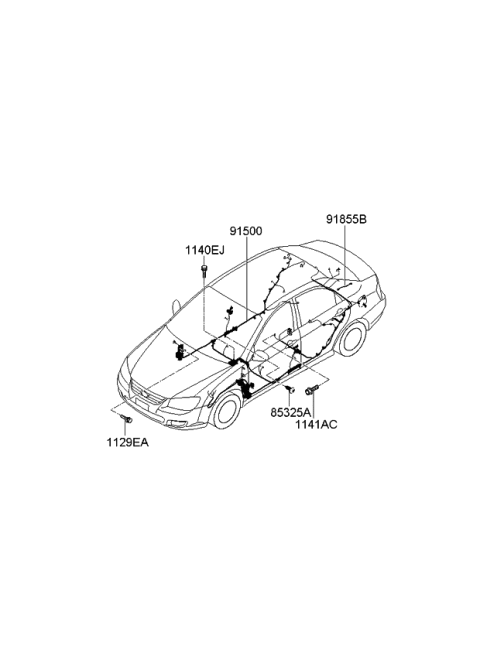 2009 Kia Spectra SX Cord-Rear Defoger Diagram for 918502F130