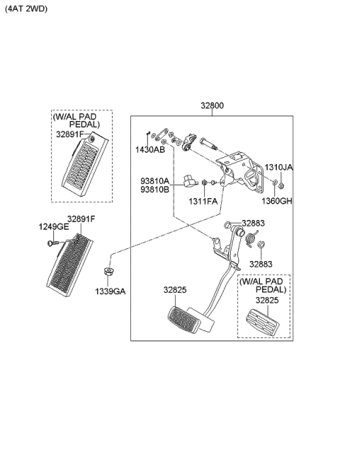 2008 Kia Spectra5 SX Accelerator Pedal Diagram 3