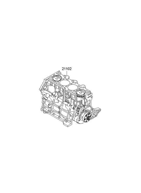 2007 Kia Spectra SX Engine Assembly-Short Diagram for 204Y223H00