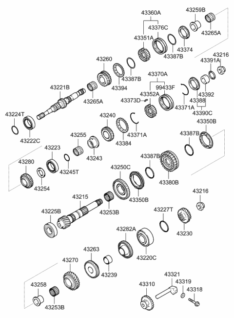 2007 Kia Spectra SX Transaxle Gear-Manual Diagram 1