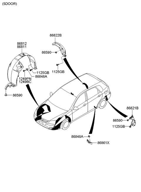 2009 Kia Spectra5 SX Wheel Guard Diagram 2