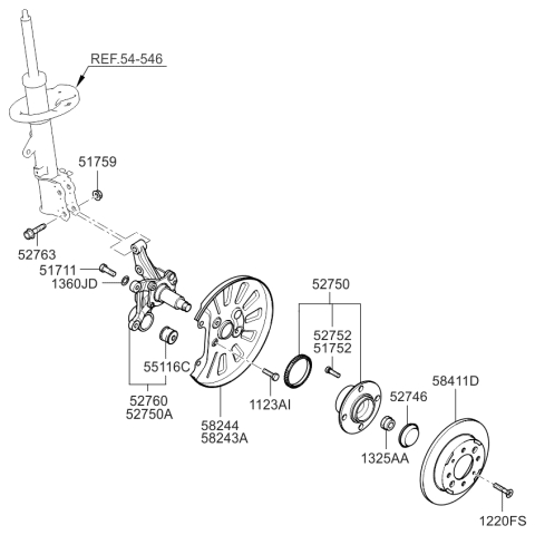 2009 Kia Spectra SX Rear Axle Diagram 1