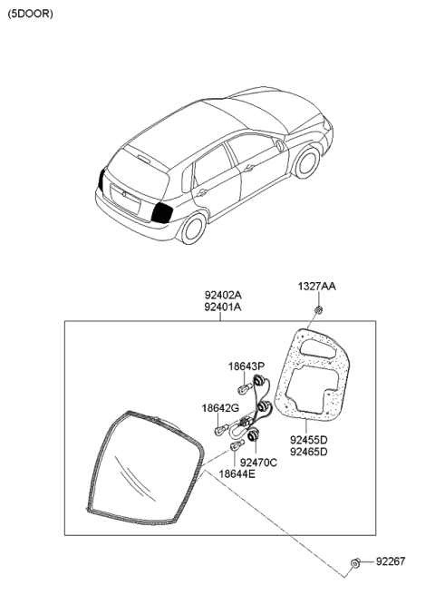 2007 Kia Spectra SX Pad-Rear Combination Lamp Sealing Diagram for 924552F200