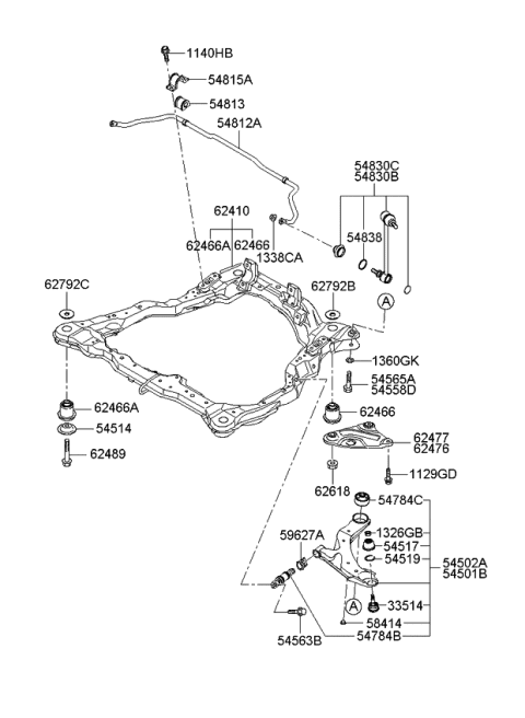 2008 Kia Spectra5 SX Bar-Front Stabilizer Diagram for 548112F100