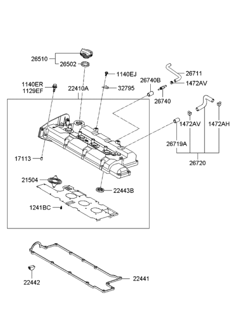 2007 Kia Spectra5 SX Rocker Cover Diagram