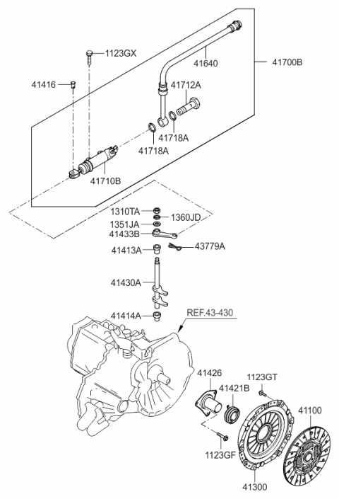 2008 Kia Spectra SX Clutch & Release Fork Diagram