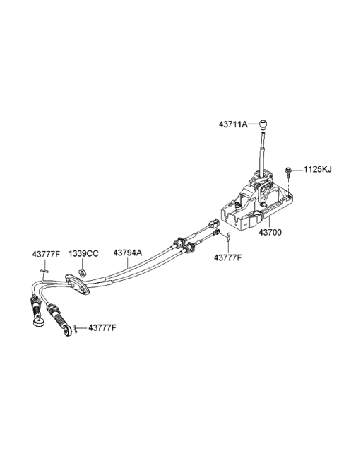 2007 Kia Spectra SX Shift Lever Control Diagram 2