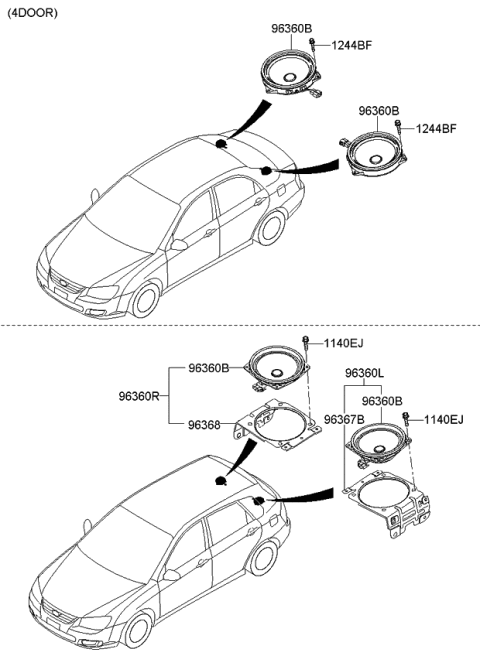 2009 Kia Spectra5 SX Speaker Diagram