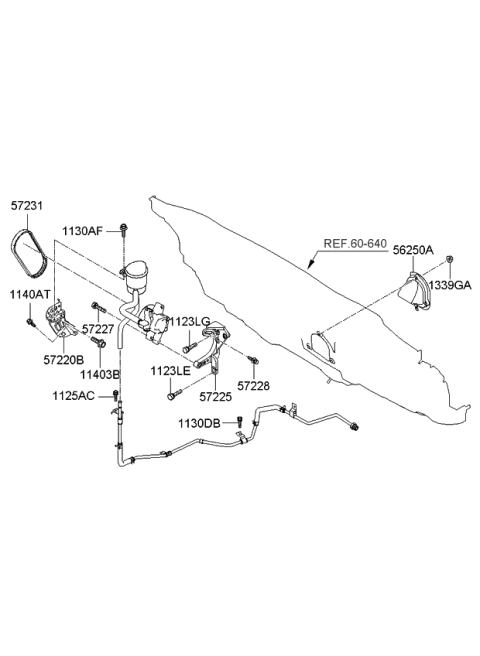 2008 Kia Spectra5 SX Power Steering Hose & Bracket Diagram