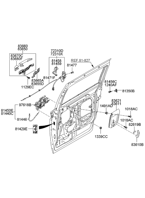 2011 Kia Sedona Locking System-Rear Door Diagram