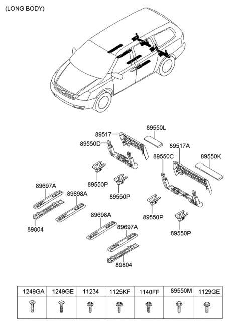 2007 Kia Sedona Leg Upper Cover-3RD,LH Diagram for 895614D020BQ