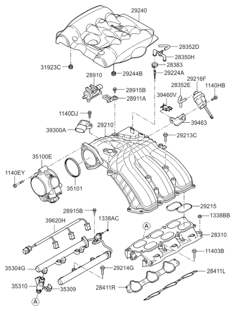 2012 Kia Sedona Insulator Diagram for 292443C270